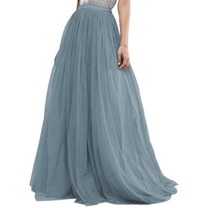 Floor length tulle & satin skirt